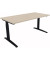 Schreibtisch All in One, manuell höhenverstellbar, 65-85cm (H), 160x80cm (BxT), rechteckig, akazie hell / anthrazit metallic