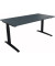 Schreibtisch All in One, manuell höhenverstellbar, 65-85cm (H), 160x80cm (BxT), rechteckig, lavagrau / anthrazit metallic