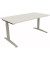Schreibtisch All in One, manuell höhenverstellbar, 65-85cm (H), 160x80cm (BxT), rechteckig, weiß / silberaluminium