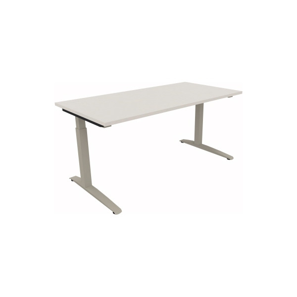4003969063273 - Schreibtisch All in One 810012901 manuell höhenverstellbar 65-85cm (H) 160x80cm (BxT) rechteckig weiß   silberaluminium 400