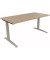 Schreibtisch All in One, manuell höhenverstellbar, 65-85cm (H), 160x80cm (BxT), rechteckig, eiche natur / silberaluminium