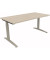 Schreibtisch All in One, manuell höhenverstellbar, 65-85cm (H), 160x80cm (BxT), rechteckig, akazie hell / silberaluminium