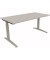 Schreibtisch All in One, manuell h&ouml;henverstellbar, 65-85cm (H), 160x80cm (BxT), rechteckig, lichtgrau / silberaluminium