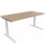 Schreibtisch All in One, manuell höhenverstellbar, 65-85cm (H), 160x80cm (BxT), rechteckig, eiche natur / weiß