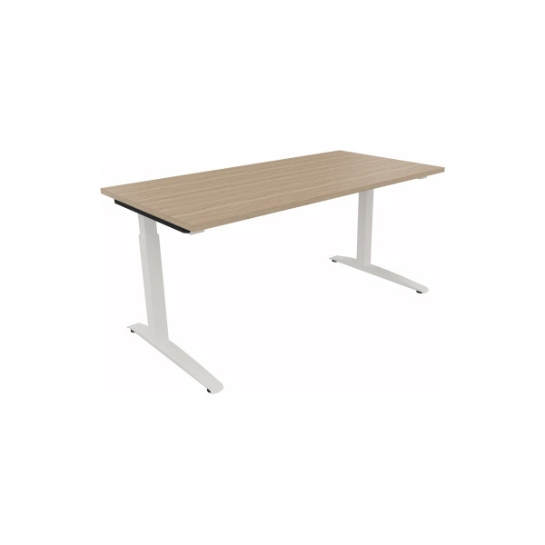 4003969063341 - Schreibtisch All in One 810013071 manuell höhenverstellbar 65-85cm (H) 160x80cm (BxT) rechteckig eiche natur   verkehrsweiß