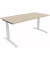 Schreibtisch All in One, manuell höhenverstellbar, 65-85cm (H), 160x80cm (BxT), rechteckig, akazie hell / weiß
