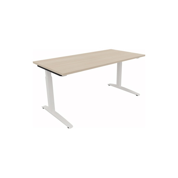 4003969063310 - Schreibtisch All in One 810013072 manuell höhenverstellbar 65-85cm (H) 160x80cm (BxT) rechteckig akazie hell   verkehrsweiß
