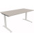 Schreibtisch All in One, manuell höhenverstellbar, 65-85cm (H), 160x80cm (BxT), rechteckig, lichtgrau / weiß