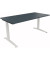 Schreibtisch All in One, manuell höhenverstellbar, 65-85cm (H), 160x80cm (BxT), rechteckig, lavagrau / weiß