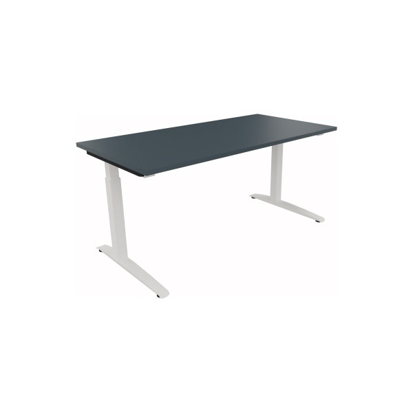 4003969063358 - Schreibtisch All in One 810013082 manuell höhenverstellbar 65-85cm (H) 160x80cm (BxT) rechteckig lavagrau   verkehrsweiß 40