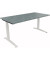 Schreibtisch All in One, manuell höhenverstellbar, 65-85cm (H), 160x80cm (BxT), rechteckig, beton hell / weiß