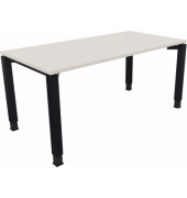 Schreibtisch All in One, manuell höhenverstellbar, 68-82cm (H), 160x80cm (BxT), rechteckig, weiß / anthrazit metallic