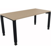 Schreibtisch All in One, manuell höhenverstellbar, 68-82cm (H), 160x80cm (BxT), rechteckig, eiche natur / anthrazit metallic