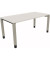 Schreibtisch All in One, manuell höhenverstellbar, 68-82cm (H), 160x80cm (BxT), rechteckig, weiß / silberaluminium