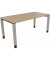 Schreibtisch All in One, manuell höhenverstellbar, 68-82cm (H), 160x80cm (BxT), rechteckig, eiche natur / silberaluminium
