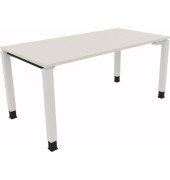 Schreibtisch All in One, manuell höhenverstellbar, 68-82cm (H), 160x80cm (BxT), rechteckig, weiß / weiß
