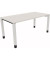 Schreibtisch All in One, manuell höhenverstellbar, 68-82cm (H), 160x80cm (BxT), rechteckig, weiß / weiß