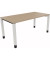Schreibtisch All in One, manuell höhenverstellbar, 68-82cm (H), 160x80cm (BxT), rechteckig, eiche natur / weiß
