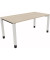 Schreibtisch All in One, manuell höhenverstellbar, 68-82cm (H), 160x80cm (BxT), rechteckig, akazie hell / weiß