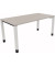 Schreibtisch All in One, manuell höhenverstellbar, 68-82cm (H), 160x80cm (BxT), rechteckig, lichtgrau / weiß