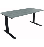 Sitz-Steh-Schreibtisch All in One, elektrisch h&ouml;henverstellbar, 64,5-127,5cm (H), 160x80cm (BxT), rechteckig, beton hell / anthr