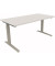 Sitz-Steh-Schreibtisch All in One, elektrisch höhenverstellbar, 64,5-127,5cm (H), 160x80cm (BxT), rechteckig, weiß / silberalumi