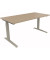 Sitz-Steh-Schreibtisch All in One, elektrisch höhenverstellbar, 64,5-127,5cm (H), 160x80cm (BxT), rechteckig, eiche natur / silb