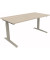 Sitz-Steh-Schreibtisch All in One, elektrisch höhenverstellbar, 64,5-127,5cm (H), 160x80cm (BxT), rechteckig, akazie hell / silb