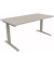 Sitz-Steh-Schreibtisch All in One, elektrisch höhenverstellbar, 64,5-127,5cm (H), 160x80cm (BxT), rechteckig, lichtgrau / silber