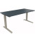 Sitz-Steh-Schreibtisch All in One, elektrisch höhenverstellbar, 64,5-127,5cm (H), 160x80cm (BxT), rechteckig, lavagrau / silbera