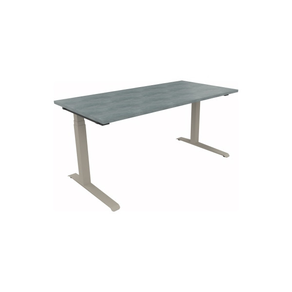 4003969062993 - Sitz-Steh-Schreibtisch All in One 810013583 elektrisch höhenverstellbar 645-1275cm (H) 160x80cm (BxT) rechteckig beton hel
