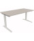Sitz-Steh-Schreibtisch All in One, elektrisch höhenverstellbar, 64,5-127,5cm (H), 160x80cm (BxT), rechteckig, lichtgrau / weiß