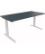 Sitz-Steh-Schreibtisch All in One, elektrisch höhenverstellbar, 64,5-127,5cm (H), 160x80cm (BxT), rechteckig, lavagrau / weiß