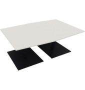 Besprechungstisch communication 810013701, 72cm (H), 200x100/110cm (BxT), Tonnenform, weiß / anthrazit metallic
