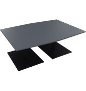 Besprechungstisch communication 810013782, 72cm (H), 200x100/110cm (BxT), Tonnenform, lavagrau / anthrazit metallic