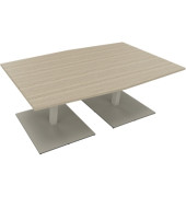 Besprechungstisch communication 810013871, 72cm (H), 200x100/110cm (BxT), Tonnenform, eiche natur / silber