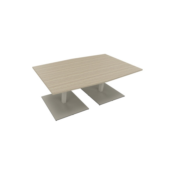 4003969064560 - Besprechungstisch communication 72cm (H) 200x100 110cm (BxT) Tonnenform eiche natur   silber 4003969064560 Soennecken