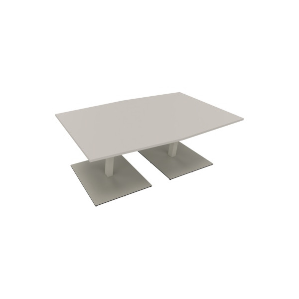 4003969064584 - Besprechungstisch communication 72cm (H) 200x100 110cm (BxT) Tonnenform lichtgrau   silber 4003969064584 Soennecken