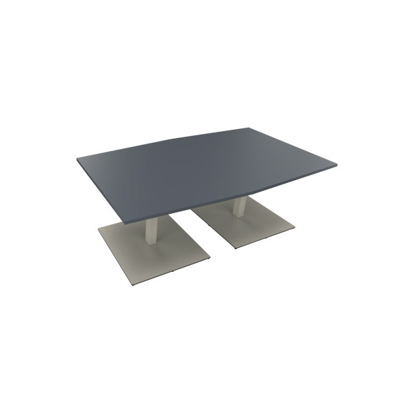 4003969064577 - Besprechungstisch communication 72cm (H) 200x100 110cm (BxT) Tonnenform lavagrau   silber 4003969064577 Soennecken