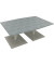 Besprechungstisch communication 810013883, 72cm (H), 200x100/110cm (BxT), Tonnenform, beton hell / silber
