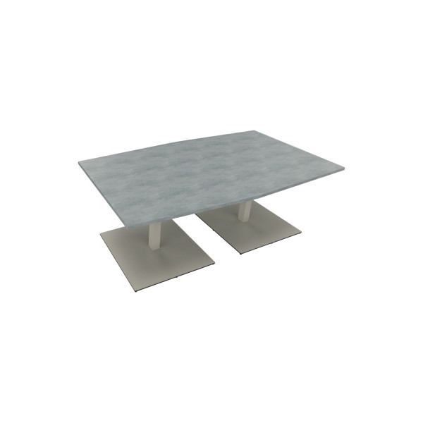 4003969064546 - Besprechungstisch communication 72cm (H) 200x100 110cm (BxT) Tonnenform beton hell   silber 4003969064546 Soennecken
