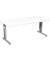 Schreibtisch Flex, manuell höhenverstellbar, 68-82cm (H), 180x80cm (BxT), rechteckig, weiß / silber