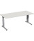 Schreibtisch Flex, manuell höhenverstellbar, 68-82cm (H), 180x80cm (BxT), rechteckig, lichtgrau / silber