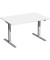Sitz-Steh-Schreibtisch Elektro Flex, elektrisch höhenverstellbar, 65-125cm (H), 120x80cm (BxT), rechteckig, weiß / silber