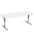 Sitz-Steh-Schreibtisch Elektro Flex, elektrisch h&ouml;henverstellbar, 65-125cm (H), 180x80cm (BxT), rechteckig, wei&szlig; / silber