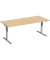 Sitz-Steh-Schreibtisch Elektro Flex, elektrisch h&ouml;henverstellbar, 65-125cm (H), 180x80cm (BxT), rechteckig, buche / silber