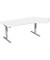 Sitz-Steh-Schreibtisch Elektro Flex, elektrisch h&ouml;henverstellbar, 65-125cm (H), 216,6x113cm (BxT), Freiform, wei&szlig; / silber
