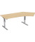 Sitz-Steh-Schreibtisch Elektro Flex, elektrisch h&ouml;henverstellbar, 65-125cm (H), 216,6x113cm (BxT), Freiform, buche / silber