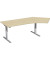 Sitz-Steh-Schreibtisch Elektro Flex, elektrisch h&ouml;henverstellbar, 65-125cm (H), 216,6x113cm (BxT), Freiform, ahorn / silber