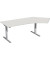 Sitz-Steh-Schreibtisch Elektro Flex, elektrisch höhenverstellbar, 65-125cm (H), 216,6x113cm (BxT), Freiform, grau / silber